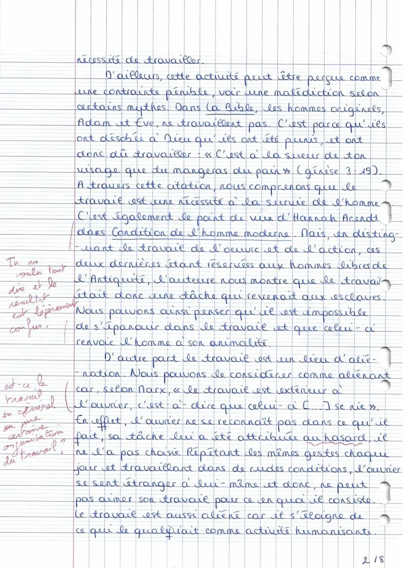 +B
1
120
Excellent trentail
Mourin Margo
The 64
Bac blanc philosophice n° 2
Sujet 1: le travail peut-il être aimé pour lui même ?
teen
le tr