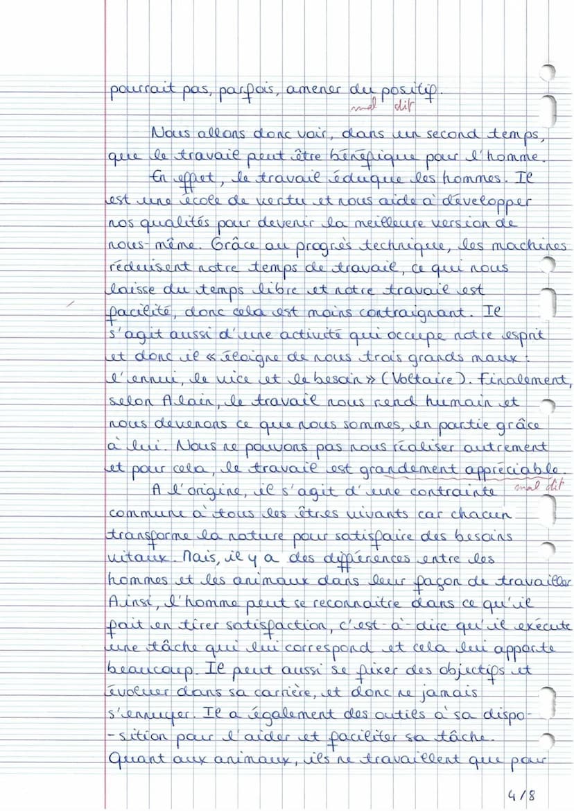 +B
1
120
Excellent trentail
Mourin Margo
The 64
Bac blanc philosophice n° 2
Sujet 1: le travail peut-il être aimé pour lui même ?
teen
le tr