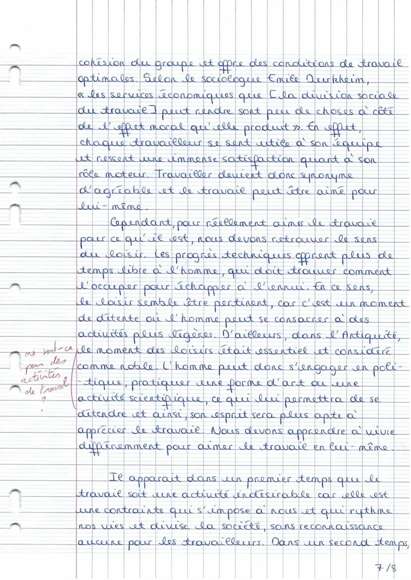+B
1
120
Excellent trentail
Mourin Margo
The 64
Bac blanc philosophice n° 2
Sujet 1: le travail peut-il être aimé pour lui même ?
teen
le tr
