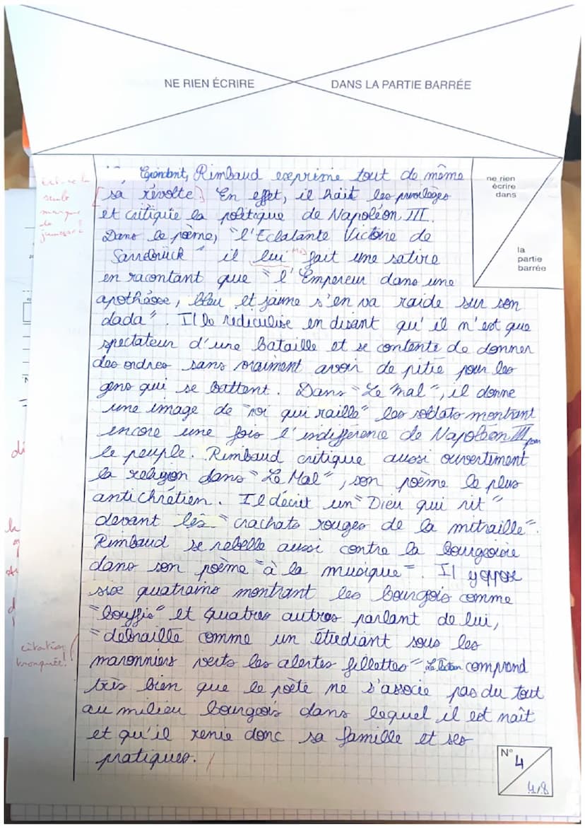 NE RIEN
Repère de l'épreuve :
Épreuve/sous-épreuve :
(Préciser sly a heu, le sujet choisi
Note:
20
en bas de la pagayer
placez les feuilles
