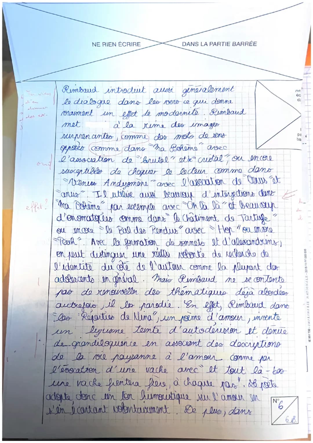NE RIEN
Repère de l'épreuve :
Épreuve/sous-épreuve :
(Préciser sly a heu, le sujet choisi
Note:
20
en bas de la pagayer
placez les feuilles
