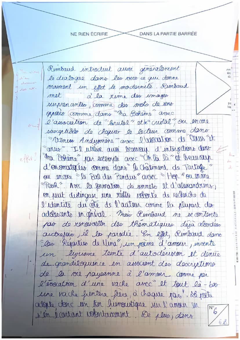 NE RIEN
Repère de l'épreuve :
Épreuve/sous-épreuve :
(Préciser sly a heu, le sujet choisi
Note:
20
en bas de la pagayer
placez les feuilles
