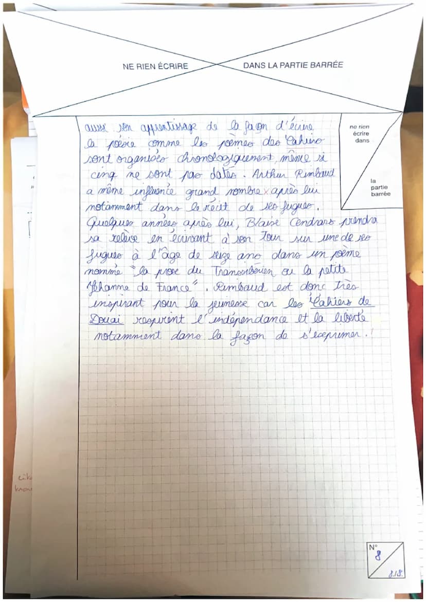 NE RIEN
Repère de l'épreuve :
Épreuve/sous-épreuve :
(Préciser sly a heu, le sujet choisi
Note:
20
en bas de la pagayer
placez les feuilles
