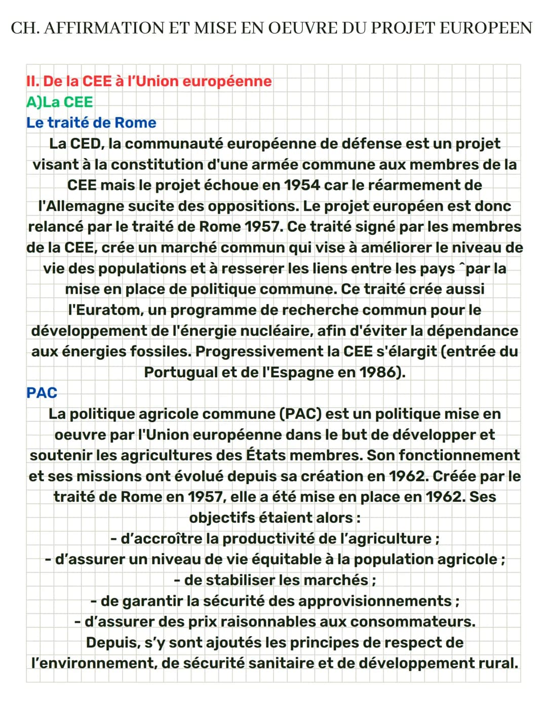 CH. AFFIRMATION ET MISE EN OEUVRE DU PROJET EUROPEEN
I. Les débuts de la construction européenne
A) Le contexte d'après la guerre et la guer