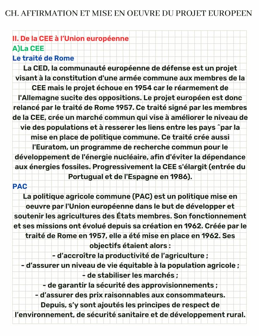 CH. AFFIRMATION ET MISE EN OEUVRE DU PROJET EUROPEEN
I. Les débuts de la construction européenne
A) Le contexte d'après la guerre et la guer