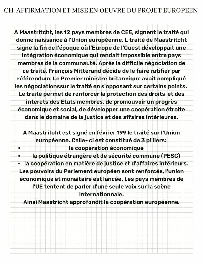 CH. AFFIRMATION ET MISE EN OEUVRE DU PROJET EUROPEEN
I. Les débuts de la construction européenne
A) Le contexte d'après la guerre et la guer