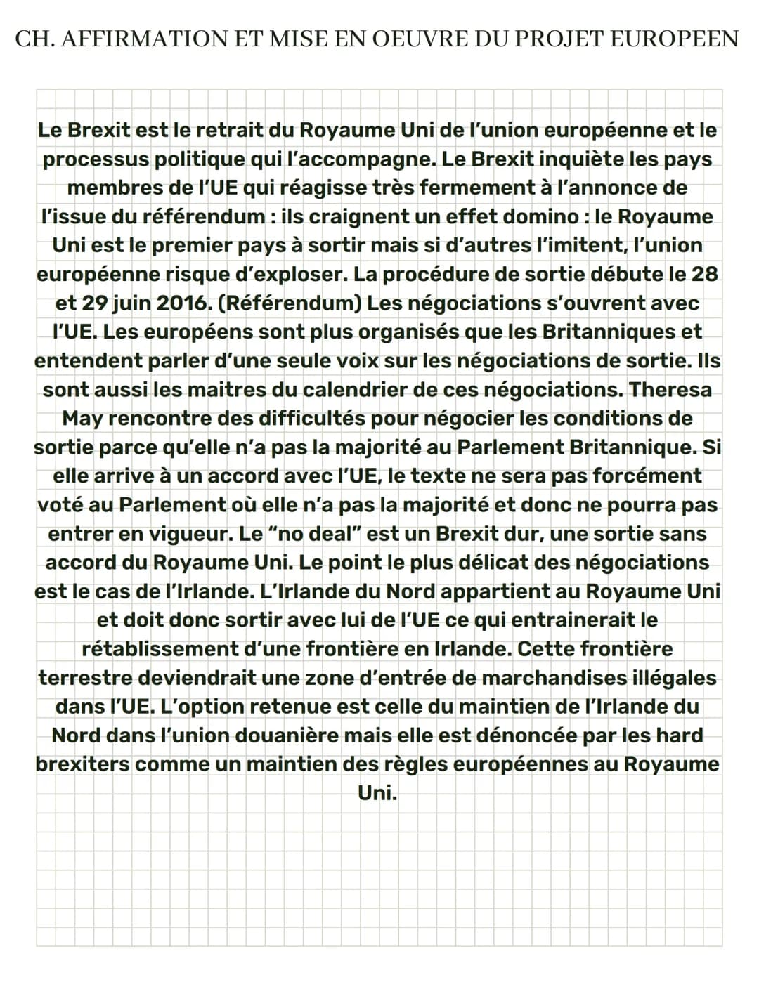CH. AFFIRMATION ET MISE EN OEUVRE DU PROJET EUROPEEN
I. Les débuts de la construction européenne
A) Le contexte d'après la guerre et la guer