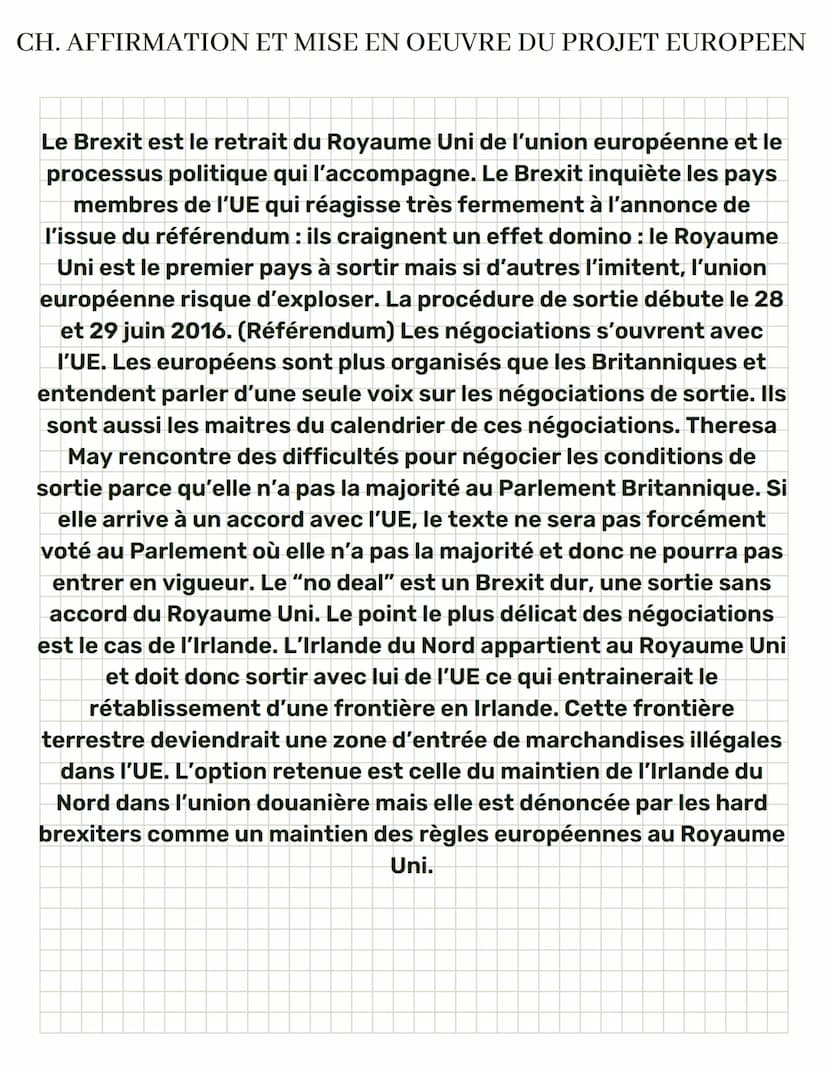 CH. AFFIRMATION ET MISE EN OEUVRE DU PROJET EUROPEEN
I. Les débuts de la construction européenne
A) Le contexte d'après la guerre et la guer