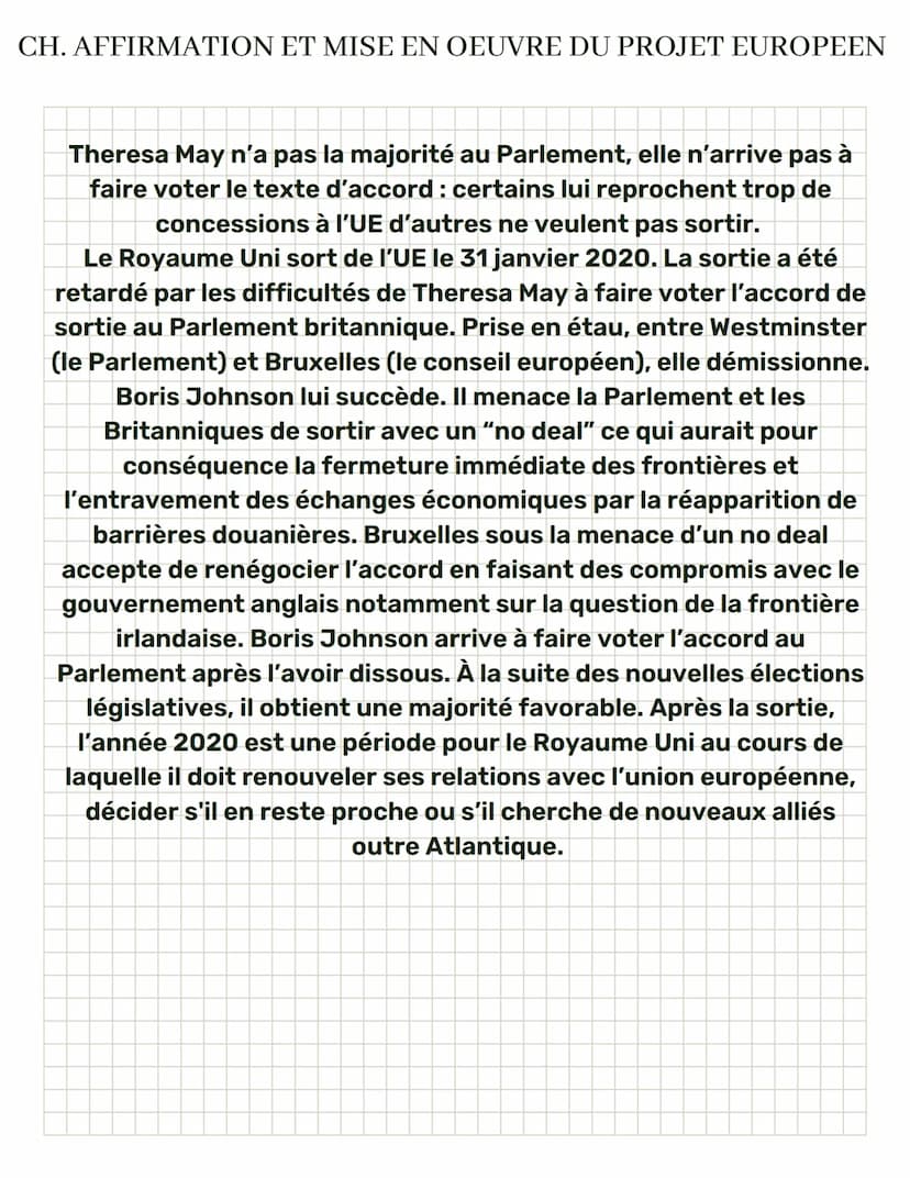 CH. AFFIRMATION ET MISE EN OEUVRE DU PROJET EUROPEEN
I. Les débuts de la construction européenne
A) Le contexte d'après la guerre et la guer