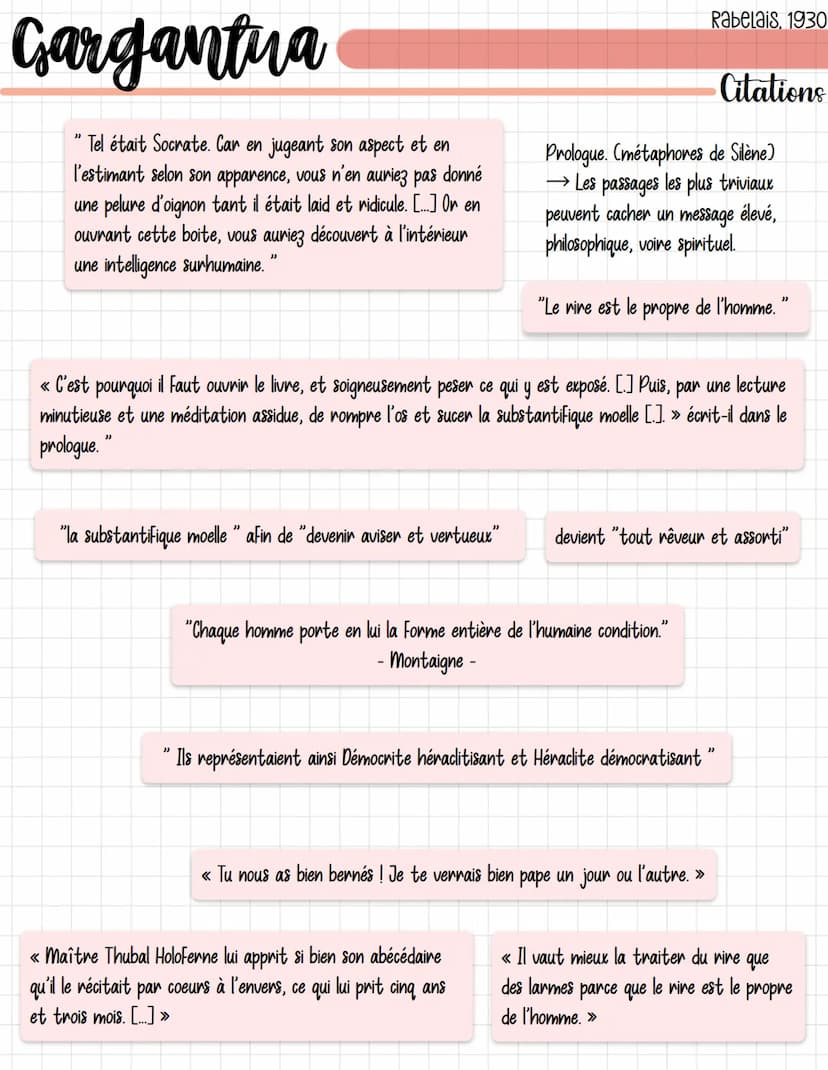 Gargantua
Parcours Rire et savoir
Dès les premières lignes, Rabelais crée une connivence entre lui et ses lecteurs avec l'apostrophe « Amis 