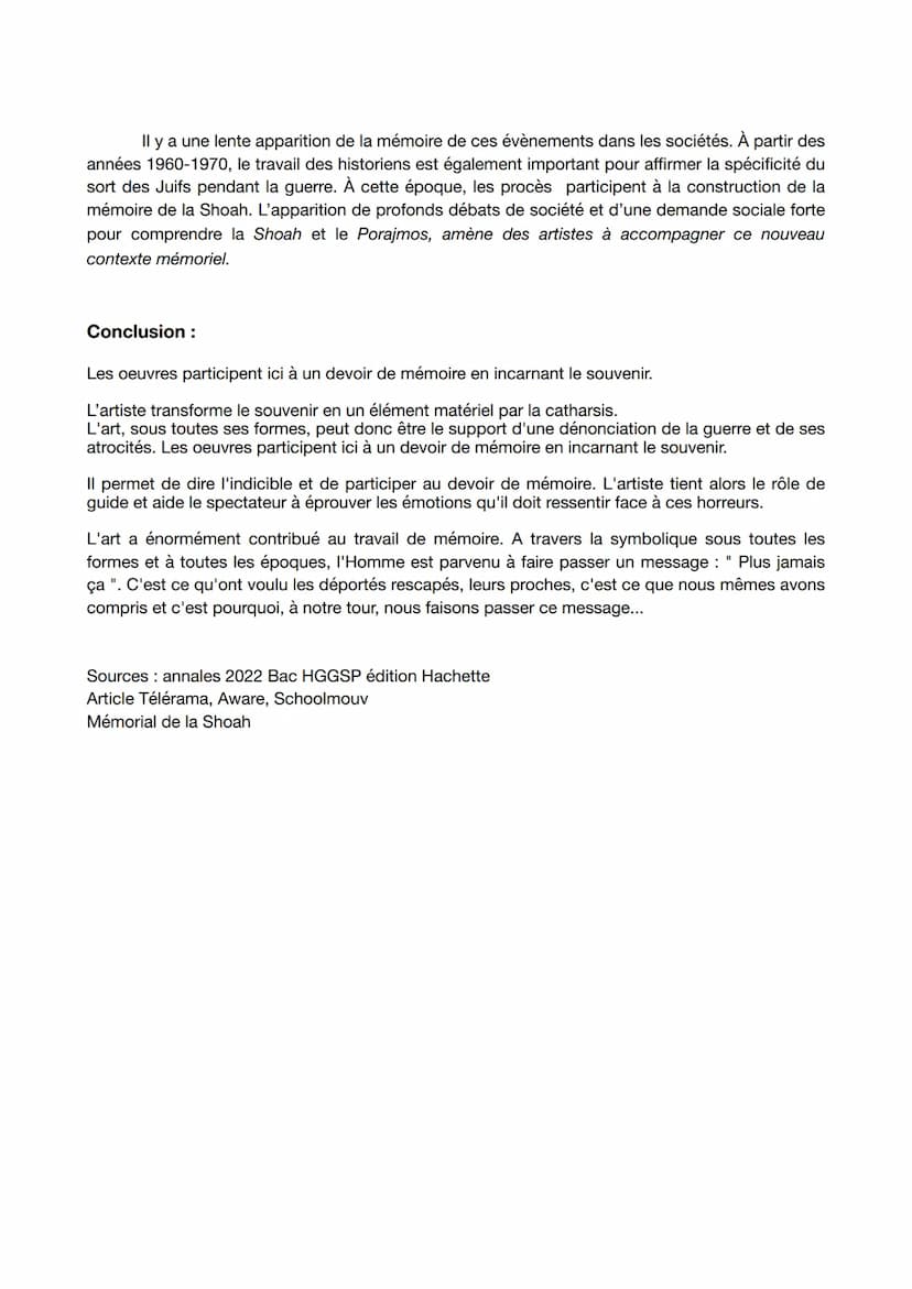 GRAND ORAL ART: Les génocides juif & tzigane
Introduction :
En 1945, il y a une réaction immédiate aux persécutions des juifs avec la créati