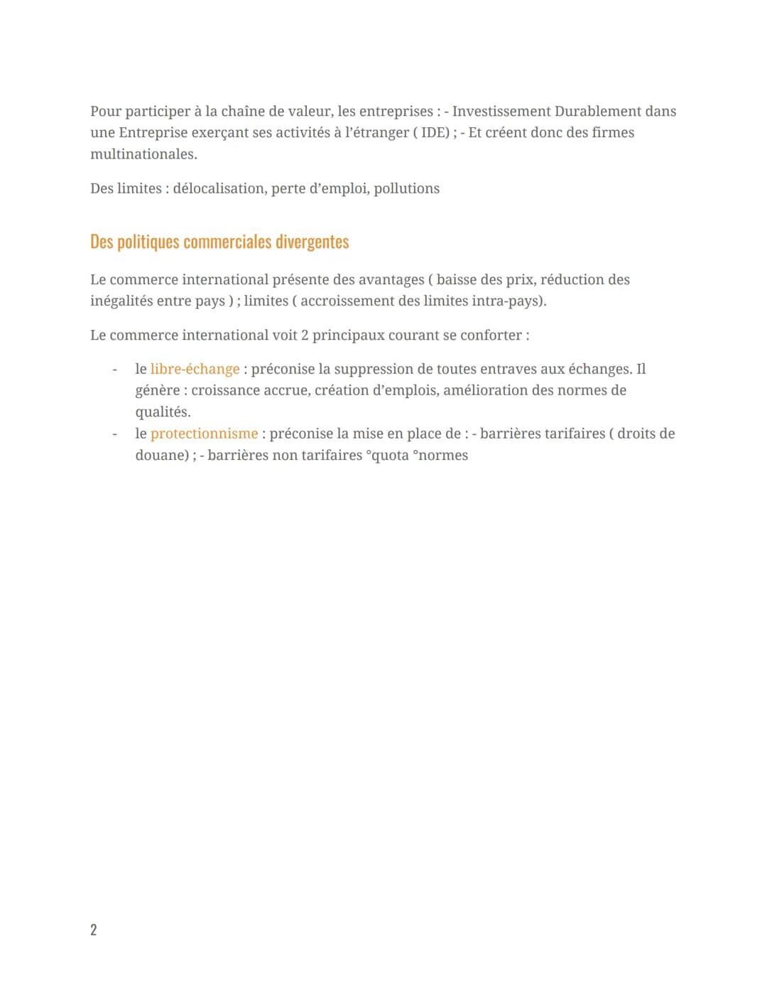 Comment organiser le
commerce international dans
un contexte d'ouverture des
échanges ?
Les transformations du commerce mondial
Une entrepri