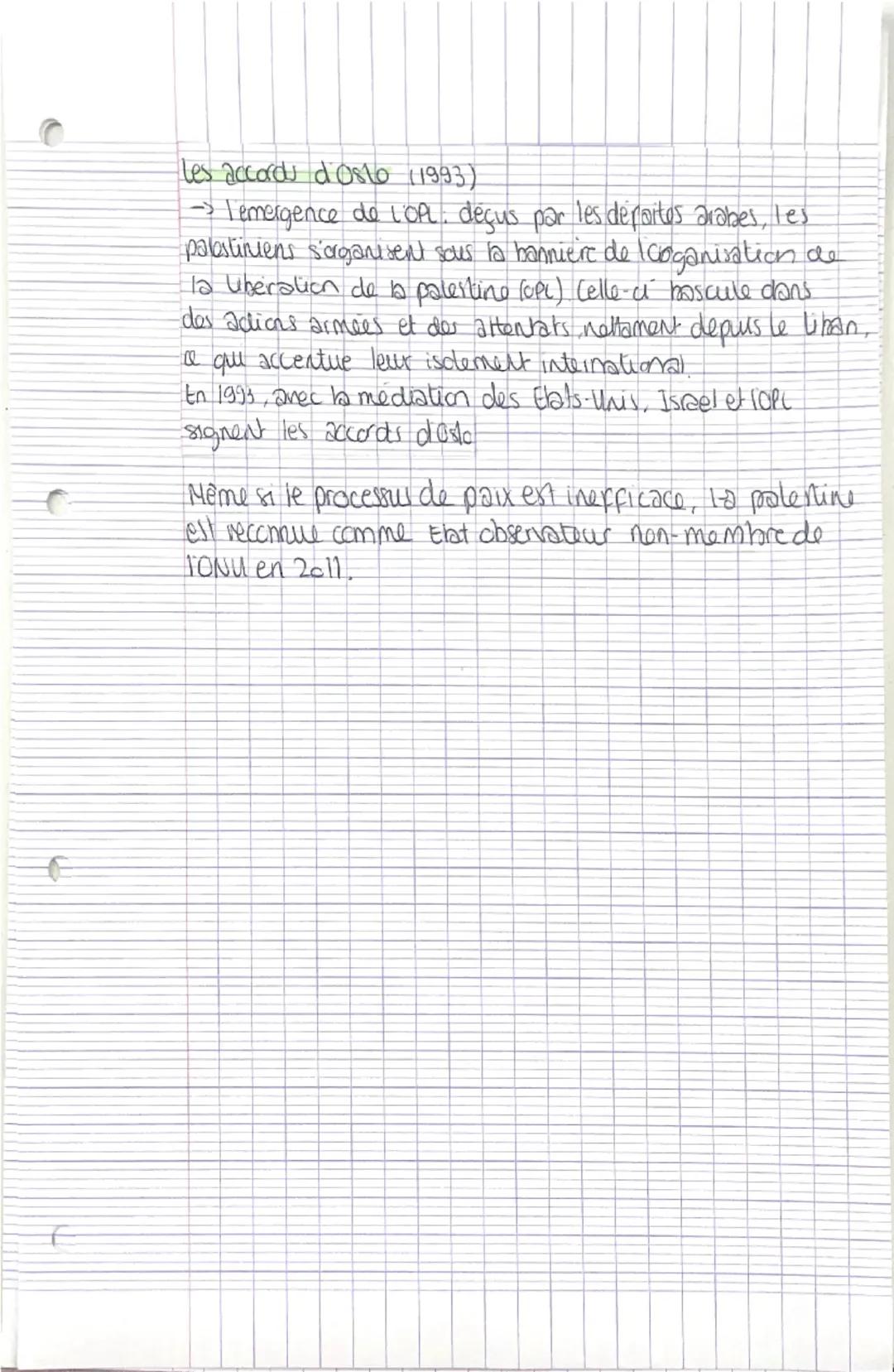 faire la guerre, faire la paix
OTC: LE MOYENORIENT
1. Conflit israelo- palestimen
A la fin du 19 siecle në le sionisme revendication
dun tha
