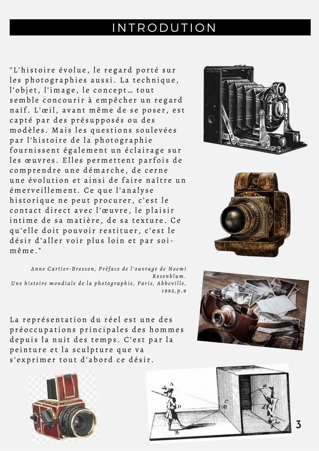 Reflekta II
VEBUR
HISTOIRE
L'ÉVOLUTION DE
L'APPAREIL PHOTO À
TRAVERS LES ÉPOQUES
1 • INTRODUCTION (P.3)
PROBLÉMATIQUE (P.4)
• QU'EST-CE QUE 