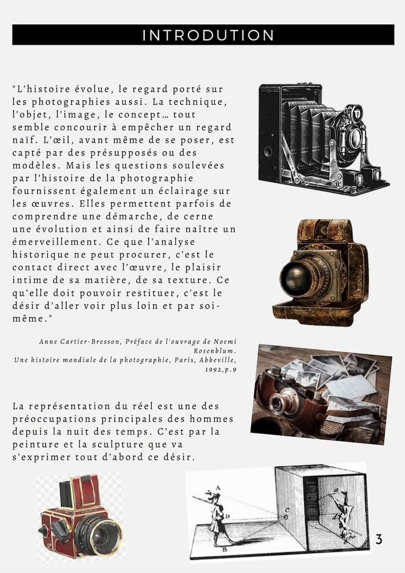Reflekta II
VEBUR
HISTOIRE
L'ÉVOLUTION DE
L'APPAREIL PHOTO À
TRAVERS LES ÉPOQUES
1 • INTRODUCTION (P.3)
PROBLÉMATIQUE (P.4)
• QU'EST-CE QUE 