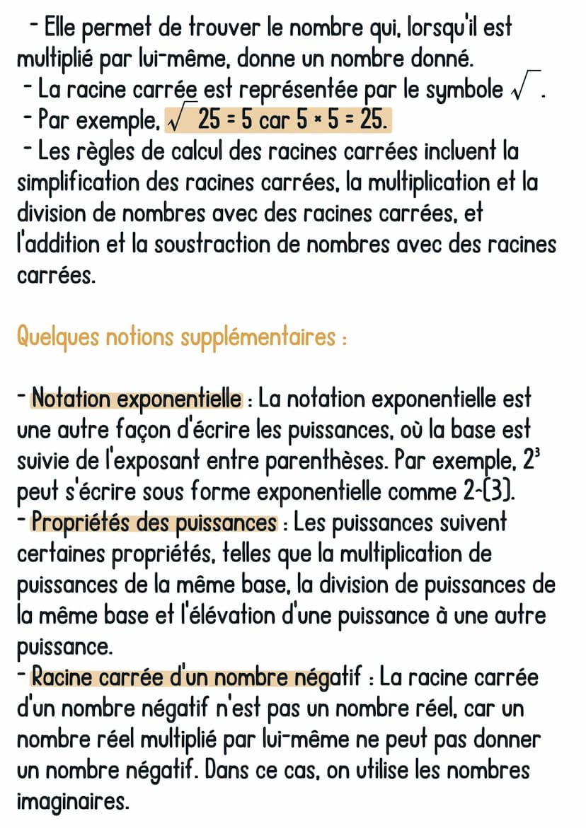Maths
les puissances et les racines carrées.
1. Puissances :
@avoirsonbrevet
- Une puissance est une manière d'écrire une
multiplication rép