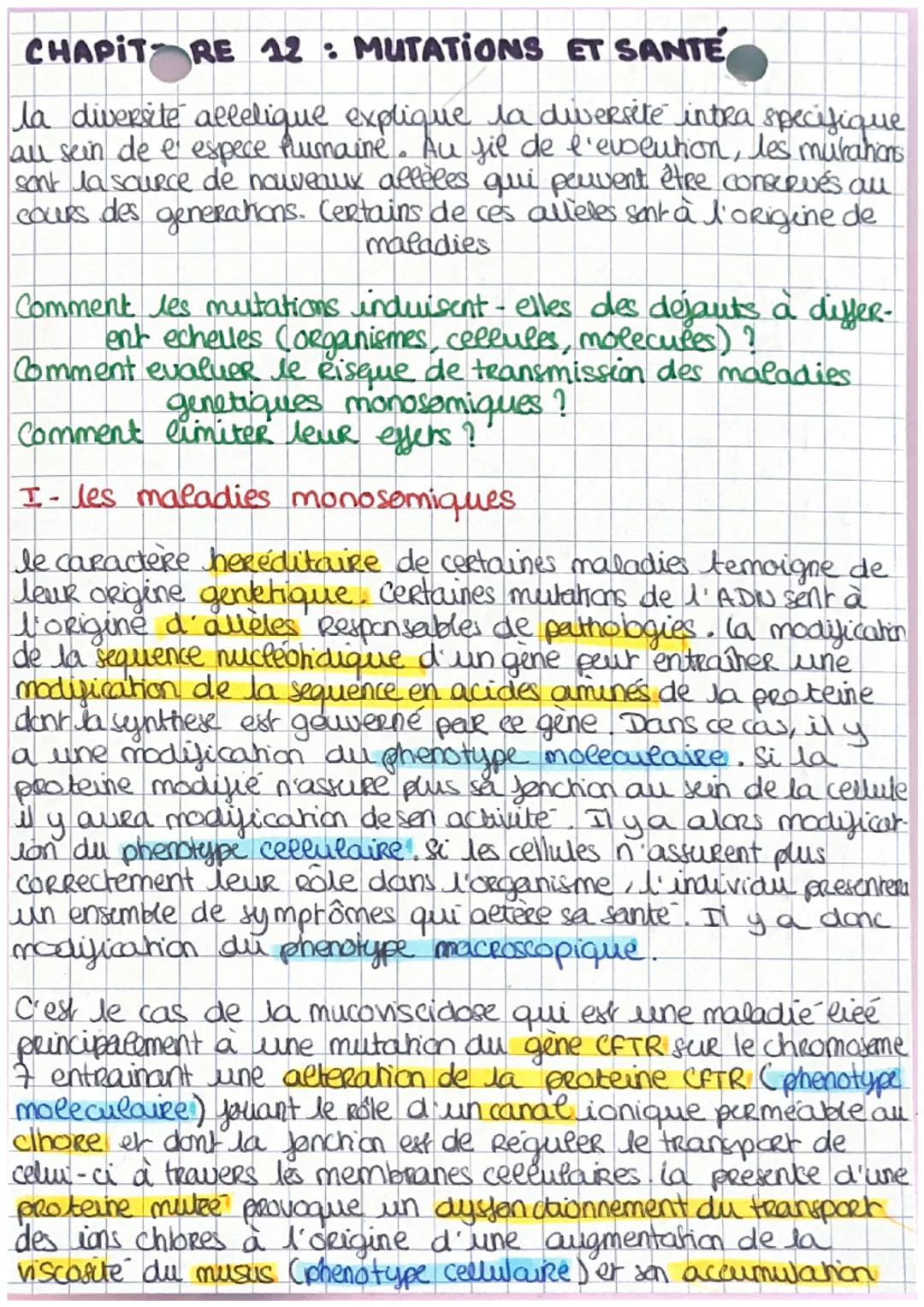 CHAPITRE 12 MUTATIONS ET SANTÉ
la diversite allelique explique la diversité intra specifique
au sein de e espece humaine. Au fil de l'evolut