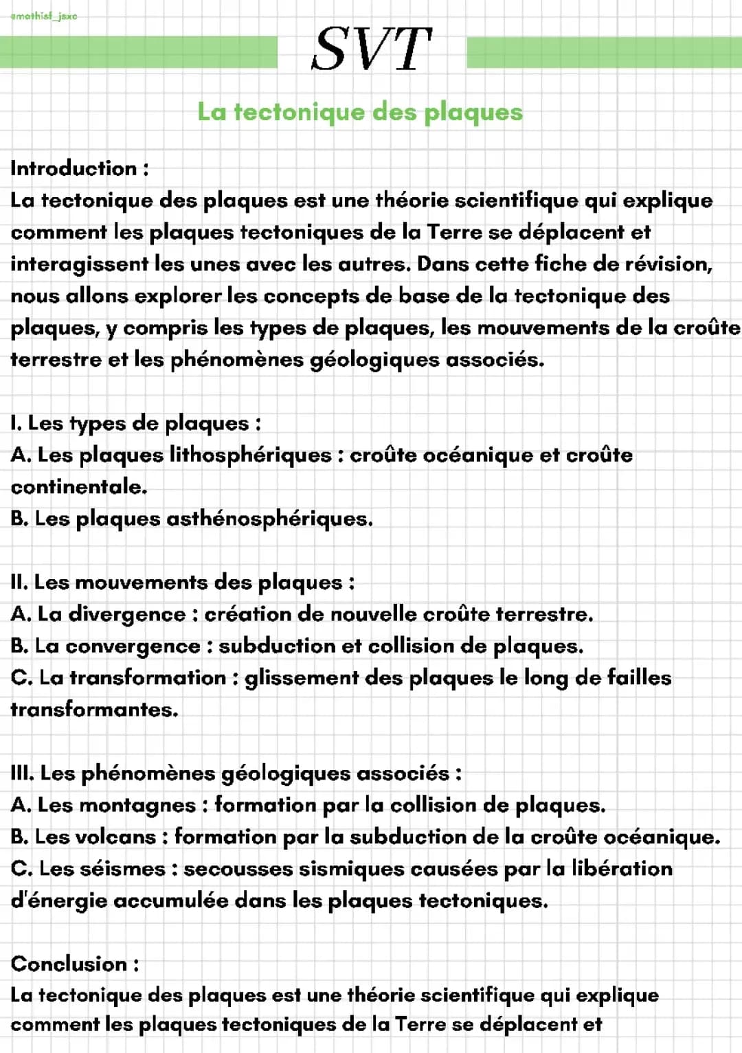La tectonique des plaques