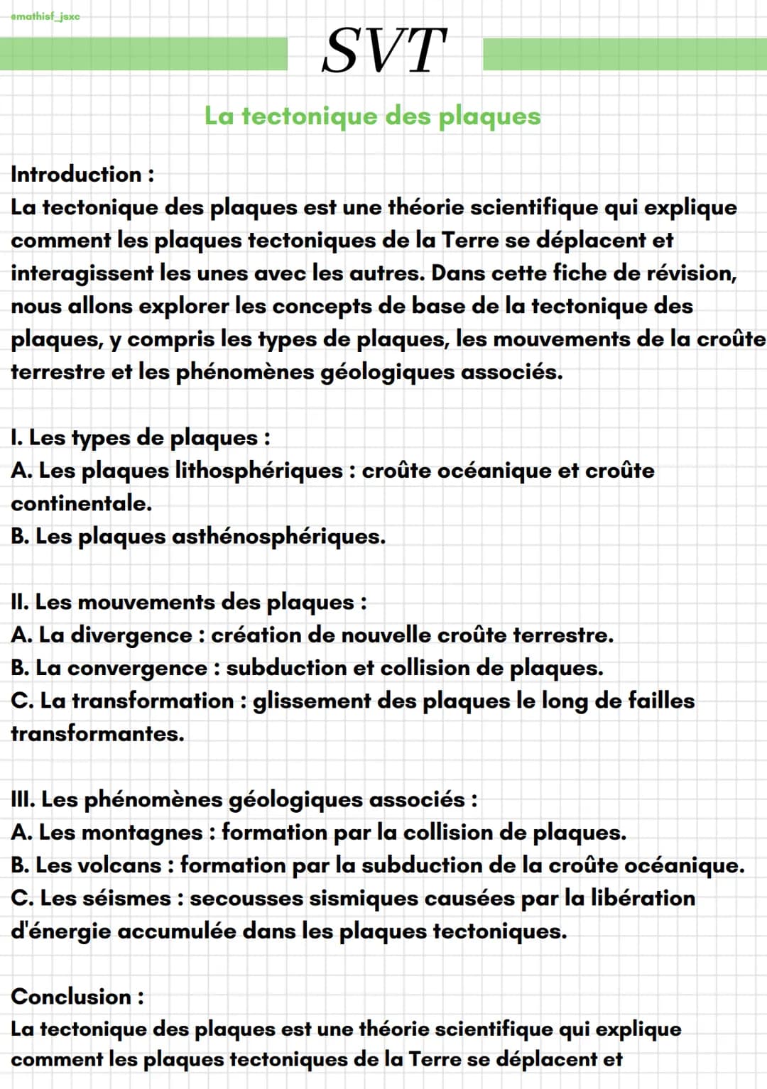emathist_jsxc
SVT
La tectonique des plaques
Introduction :
La tectonique des plaques est une théorie scientifique qui explique
comment les p