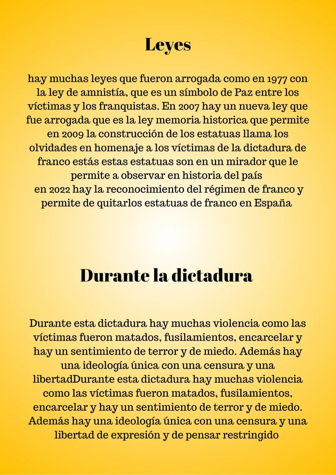LA DICTADURA DE FRANCO
Algunos datos de historia
Después, la segunda República hay un golpe de estado
que crea la guerra civil entre franqui