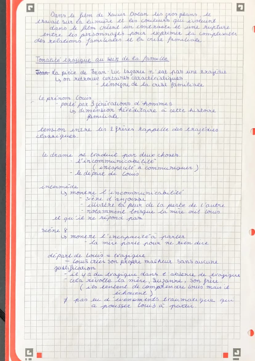 dissertation
crise personnelle, crise familiale
introduction
Selon le crutique Jacques More, le héros trajique entend staffirmer
dans le pré