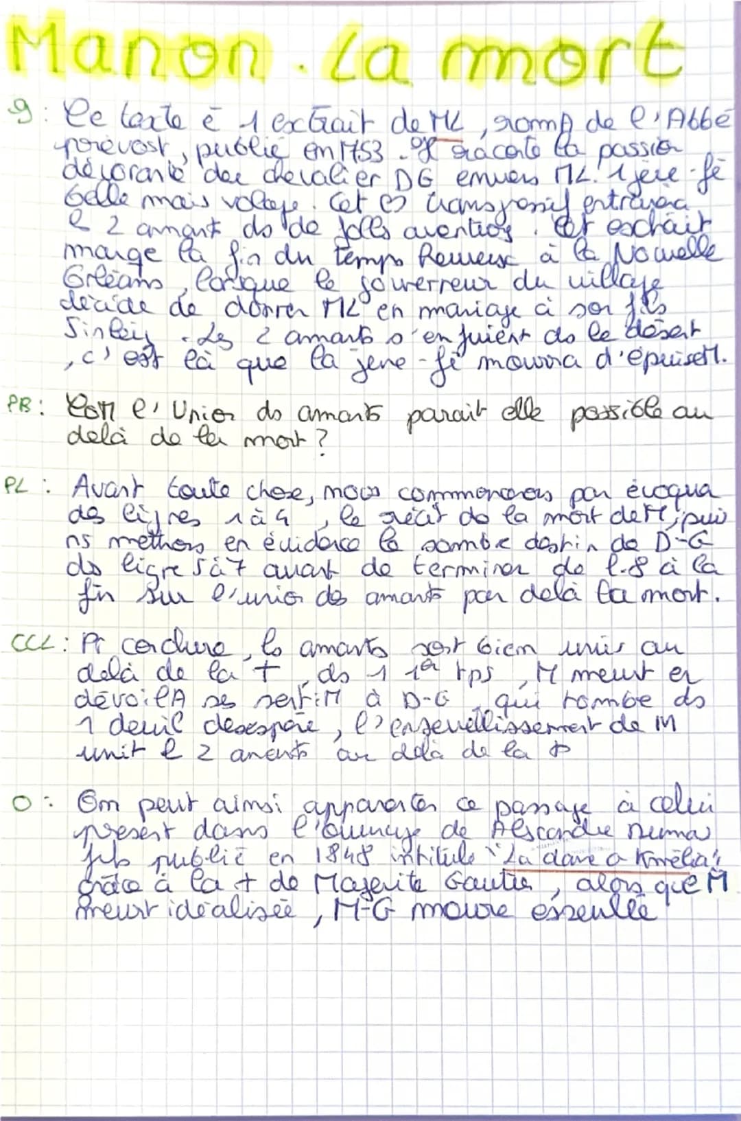 Manon la mort
-
9: le texte è 1 extrait de ML, romp de l'Abbé
prevost, public en MS3. raconte la passion
devorante des chevalier DG emvers M