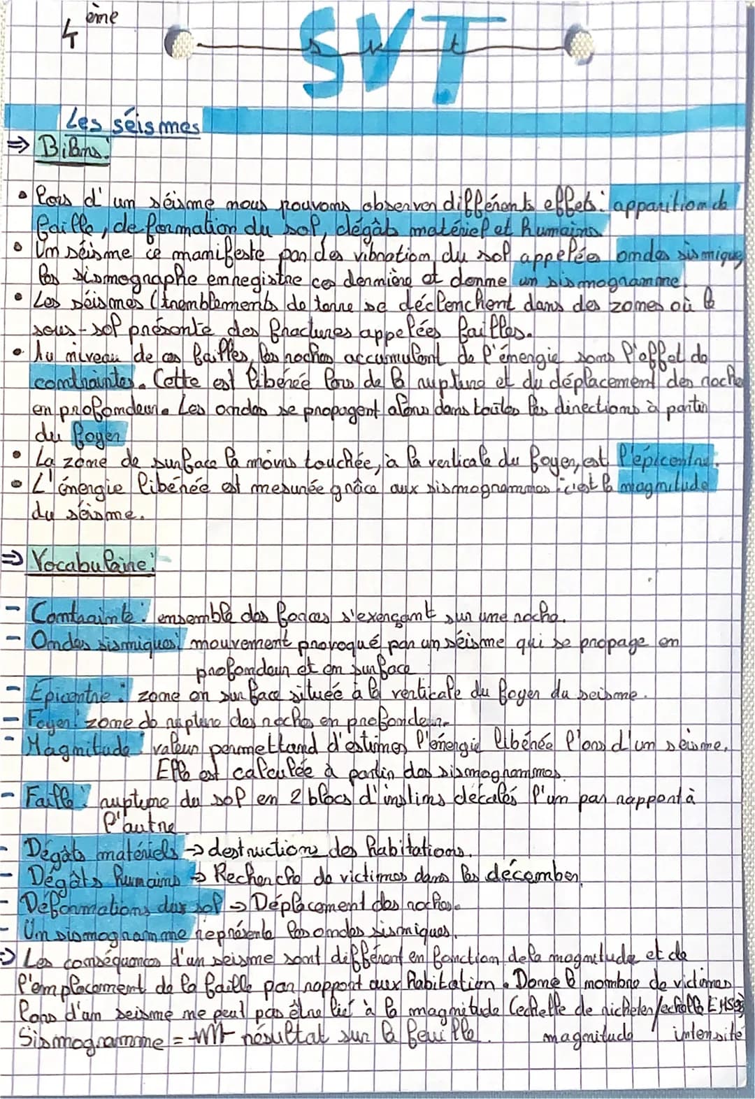 SVTC
D
lors d'un séisme nous pouvons observer différents effets. apparition de
faille, de formation du sop, dégâs matériel et humains.
• Un 