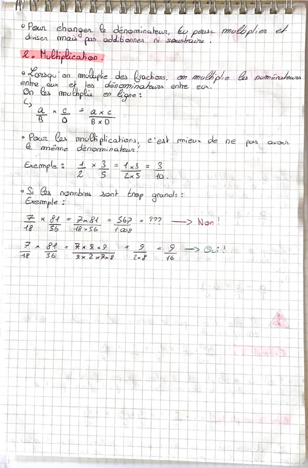 1 - mathématiques
"les fractions"
1. Addition et soustraction.
+ 
1/4
2/4
= 1+2/4 = 3/4
•Lorsqu'on additionne 2 fractions qui ont le même dé