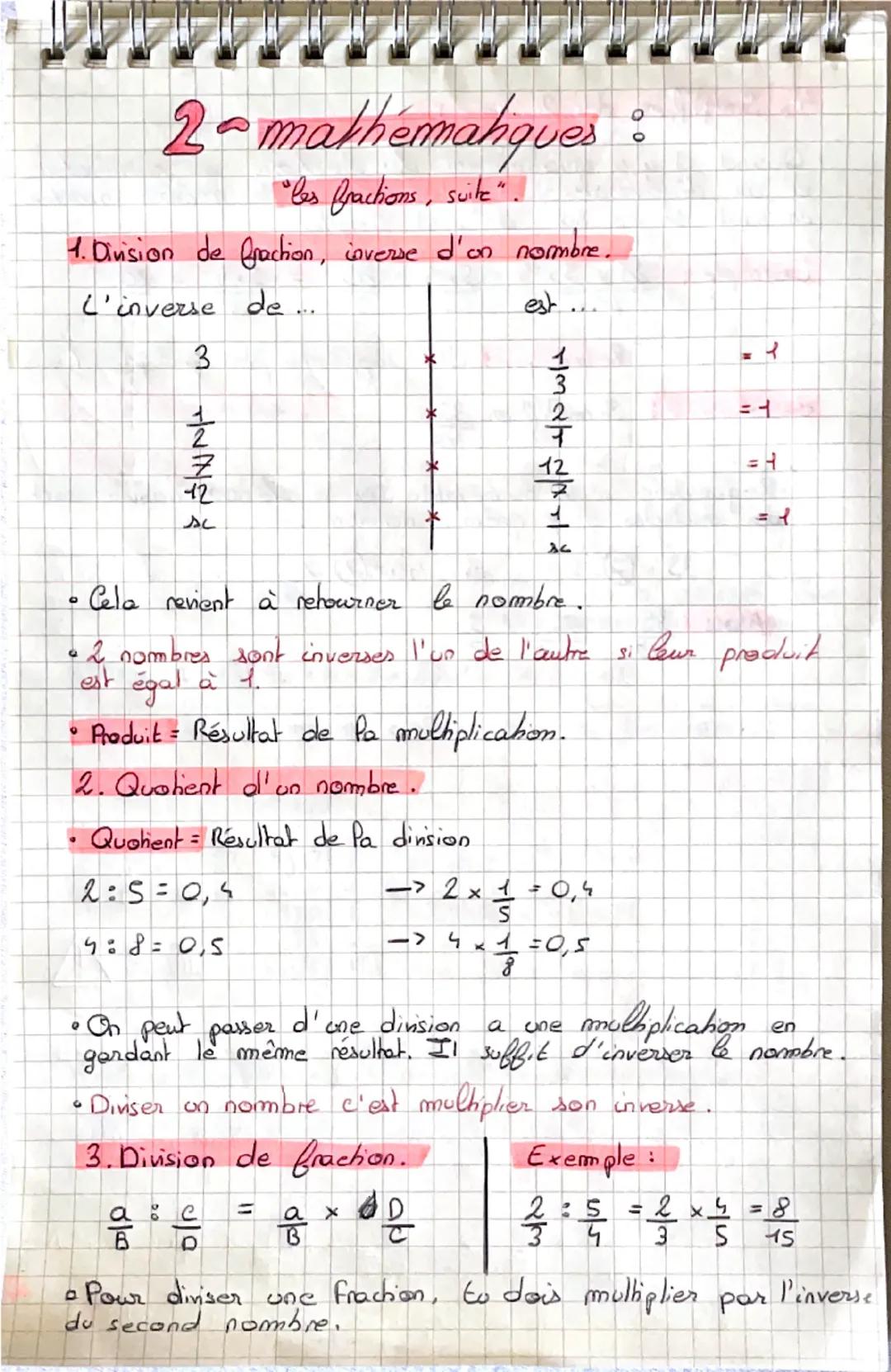 1 - mathématiques
"les fractions"
1. Addition et soustraction.
+ 
1/4
2/4
= 1+2/4 = 3/4
•Lorsqu'on additionne 2 fractions qui ont le même dé