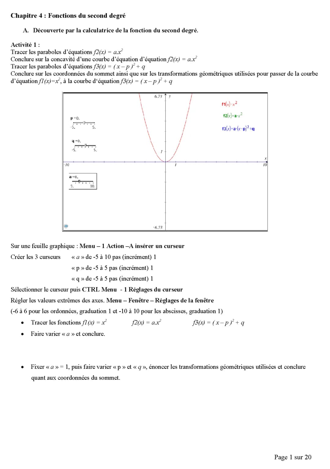 Fonctions du second degré 