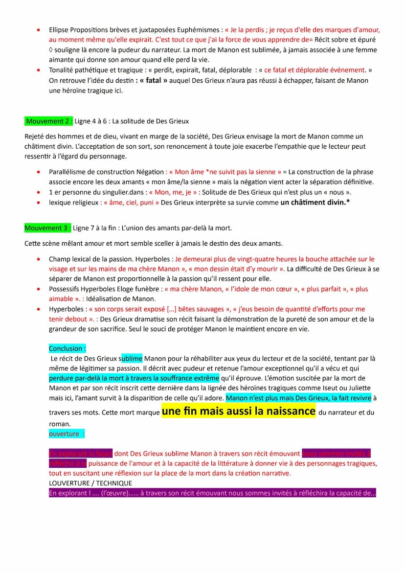 LA MORT DE MANON
(L'AUTEUR + PRESENTATION CEUVRE)
Présentation EXTRAIT
passage est situé dans les dernières pages du roman Et c'est l'un des