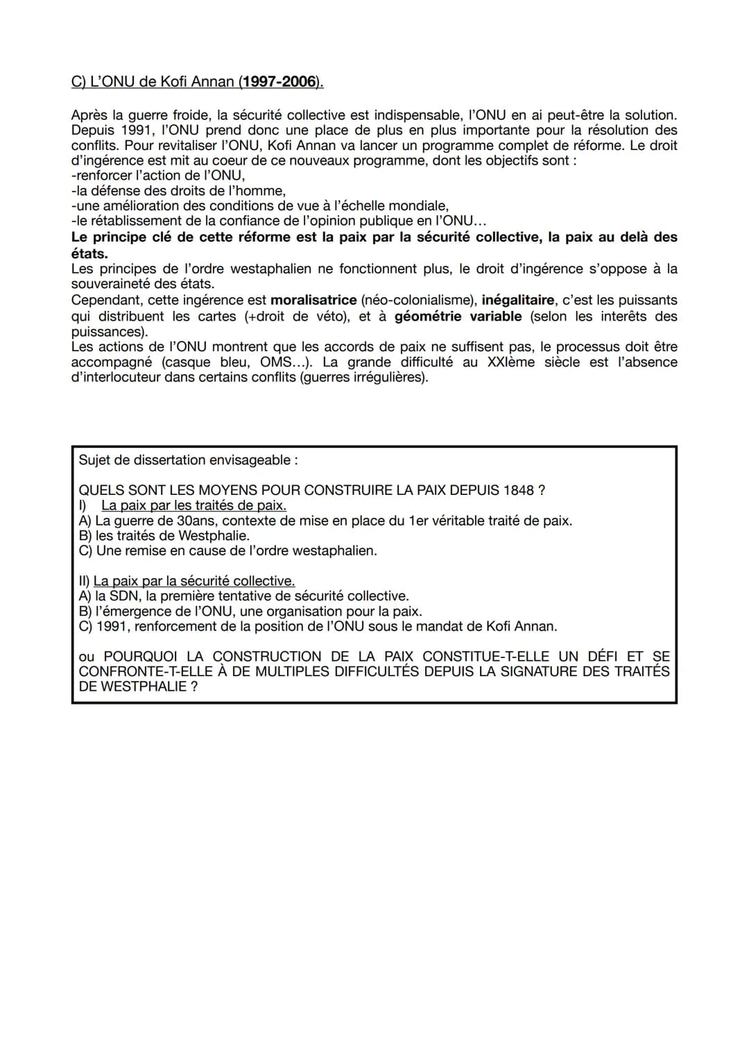 THÈME : FAIRE LA GUERRE, FAIRE LA PAIX : FORMES DE CONFLITS
ET MODES DE RÉSOLUTION.
AXE 2 : LE DÉFI DE LA CONSTRUCTION DE LA PAIX.
La paix s