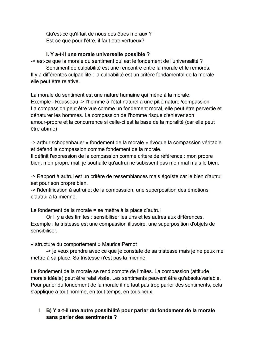 Introduction:
Connaissez-vous un sentiment ou des sentiments moraux?
Est-ce par expérience que vous vous rendez compte d'une conscience
mora