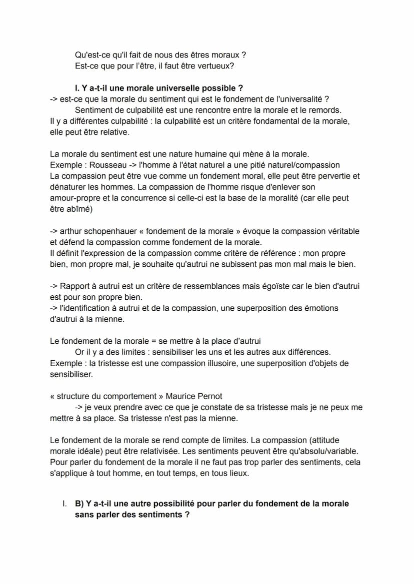Introduction:
Connaissez-vous un sentiment ou des sentiments moraux?
Est-ce par expérience que vous vous rendez compte d'une conscience
mora