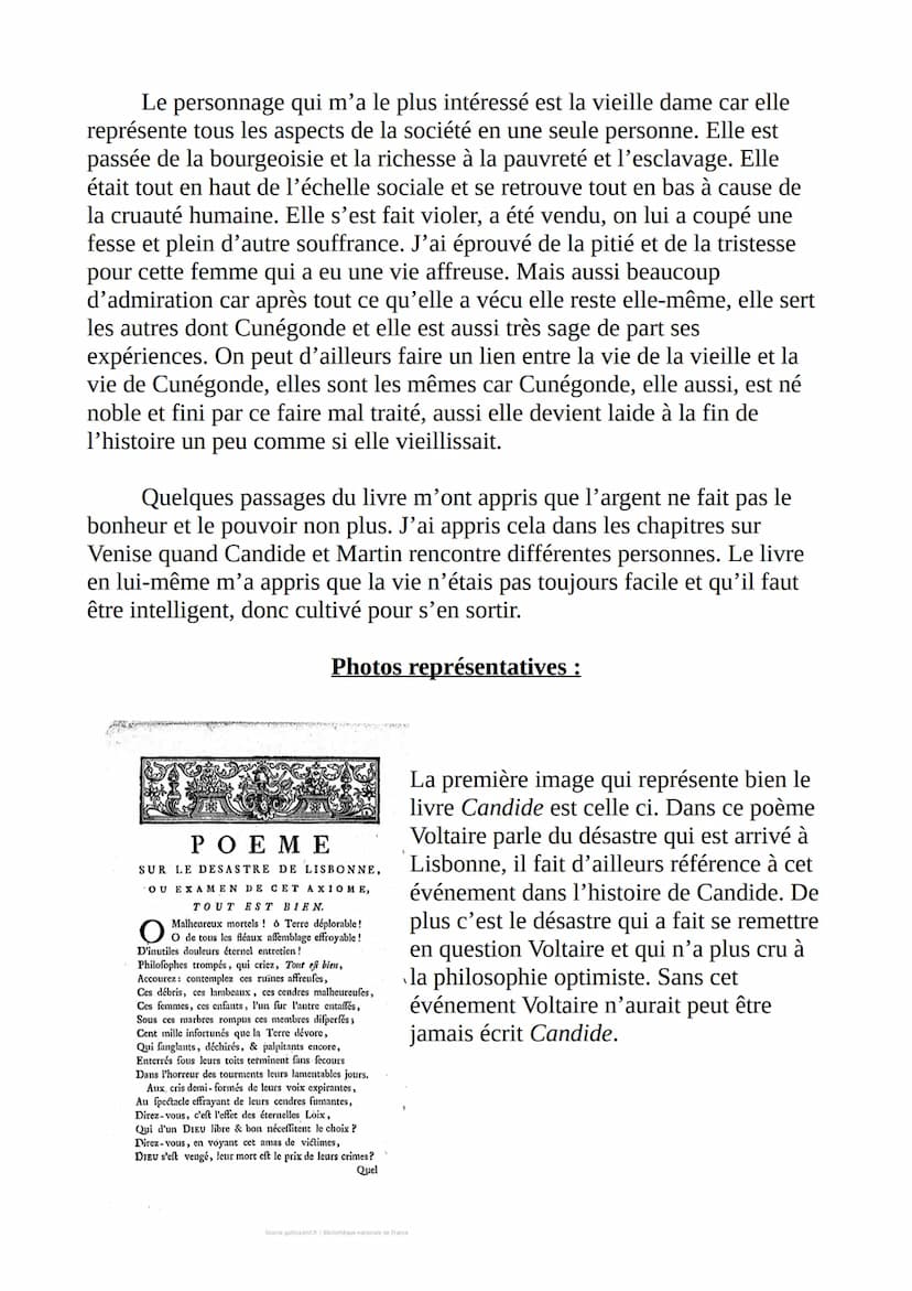 LEPLANOIS
Camille
DOSSIER
Candide
de Voltaire
1er 5
octobre 2021 Présentation :
François Marie Aouret, dit Voltaire, est né le 21 novembre 1