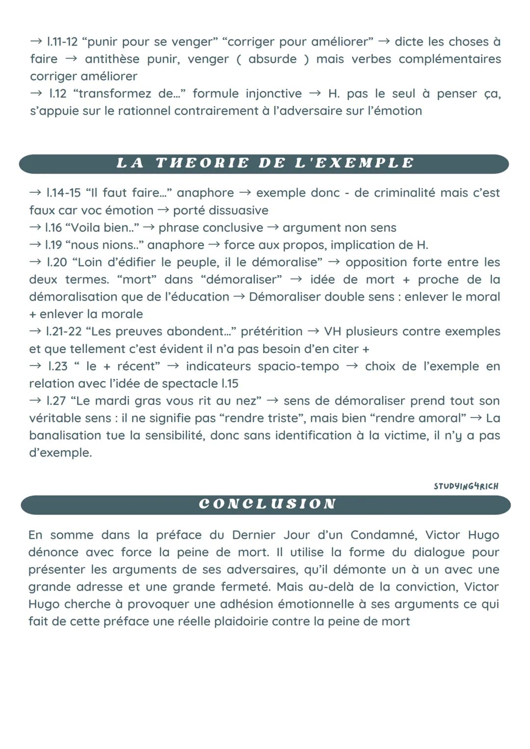 FICHE PREFACE VH
ORAL, LECTURE LINÉAIRE
STUDYING4RICH
INTRODUCTION
Le Dernier Jour d'un condamné, vigoureux plaidoyer contre la peine de mor
