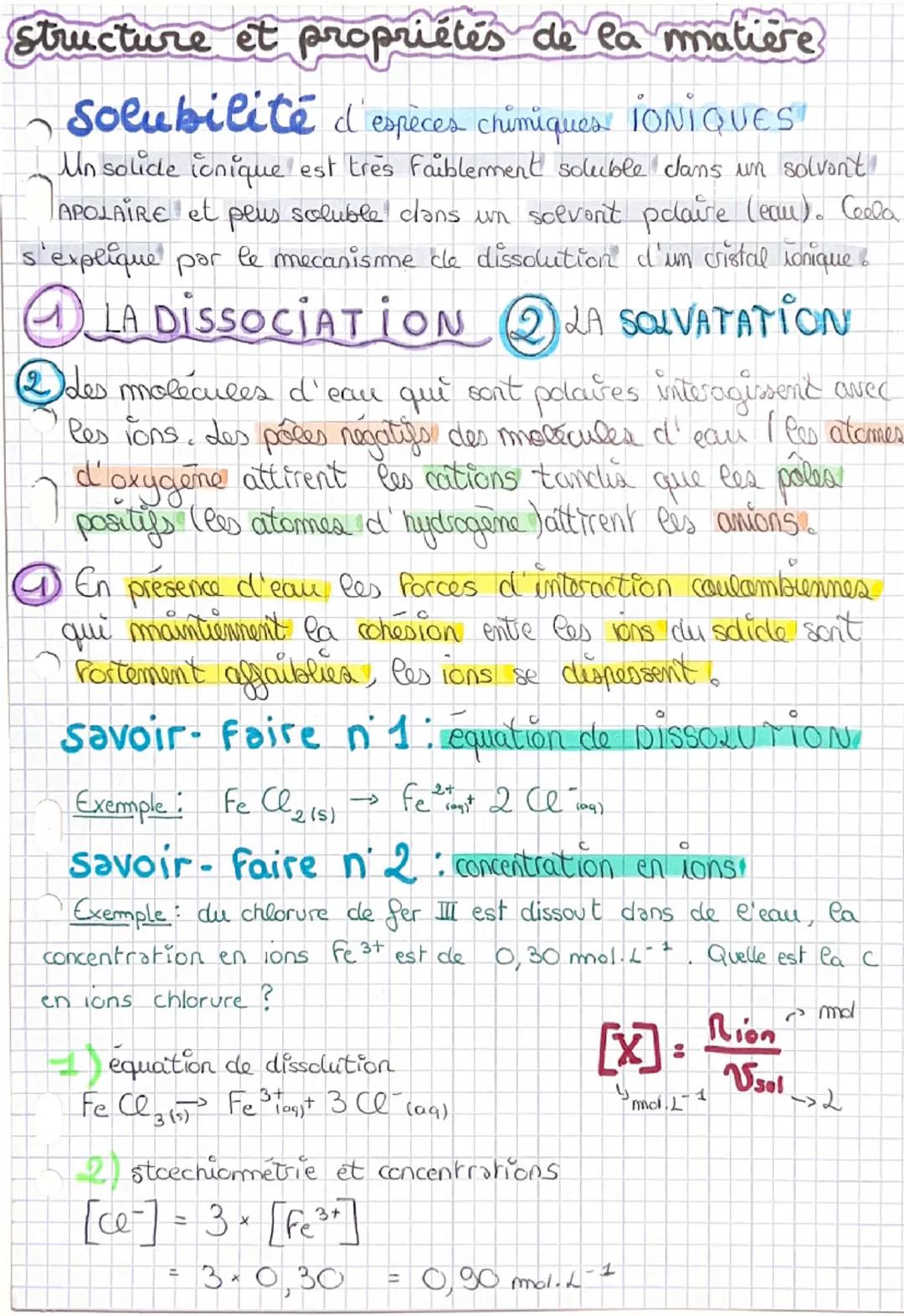 # Structure et popriétés de la matière

- Conésion d'un solide lonique a moléculaire


- le solide ionique

  * interactions) électrostatiqu