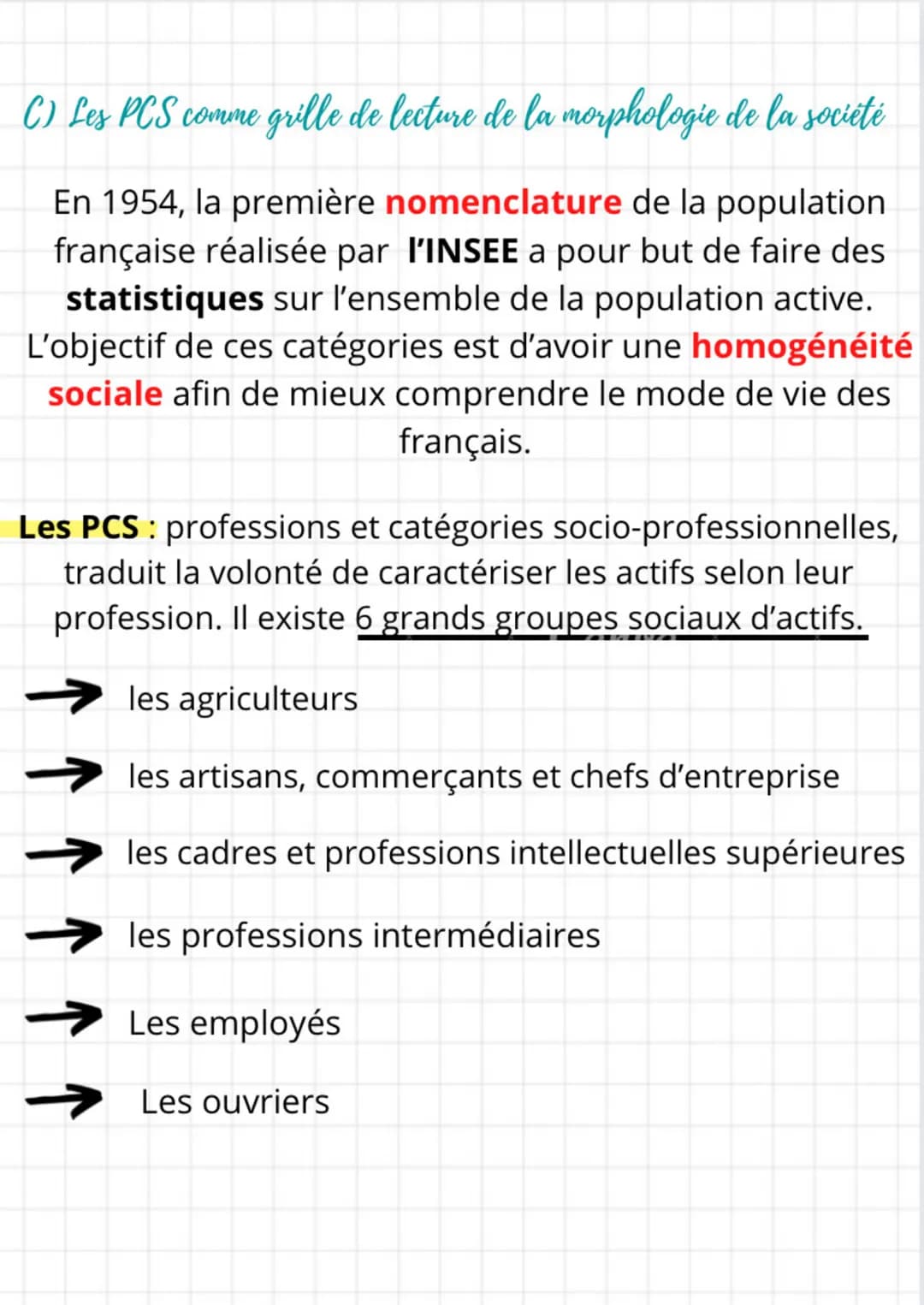 B) Des inégalités éco et sociales cumulatives
• Les inégalités apparaissent cumulatives et font
système. Un cadre aura en moyenne un meilleu