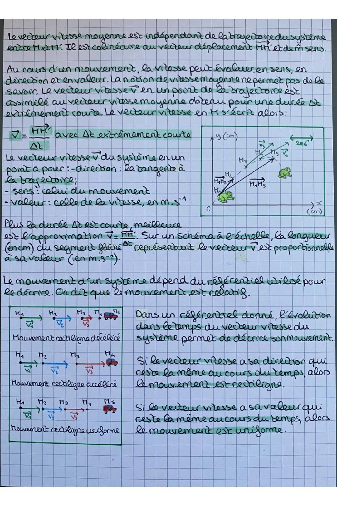 PH-CH
CHP 9: Description des mouvements
Le déplacement d'un système
L'objet dont on étudie le mouvement est appelé le système. Le mouvement
