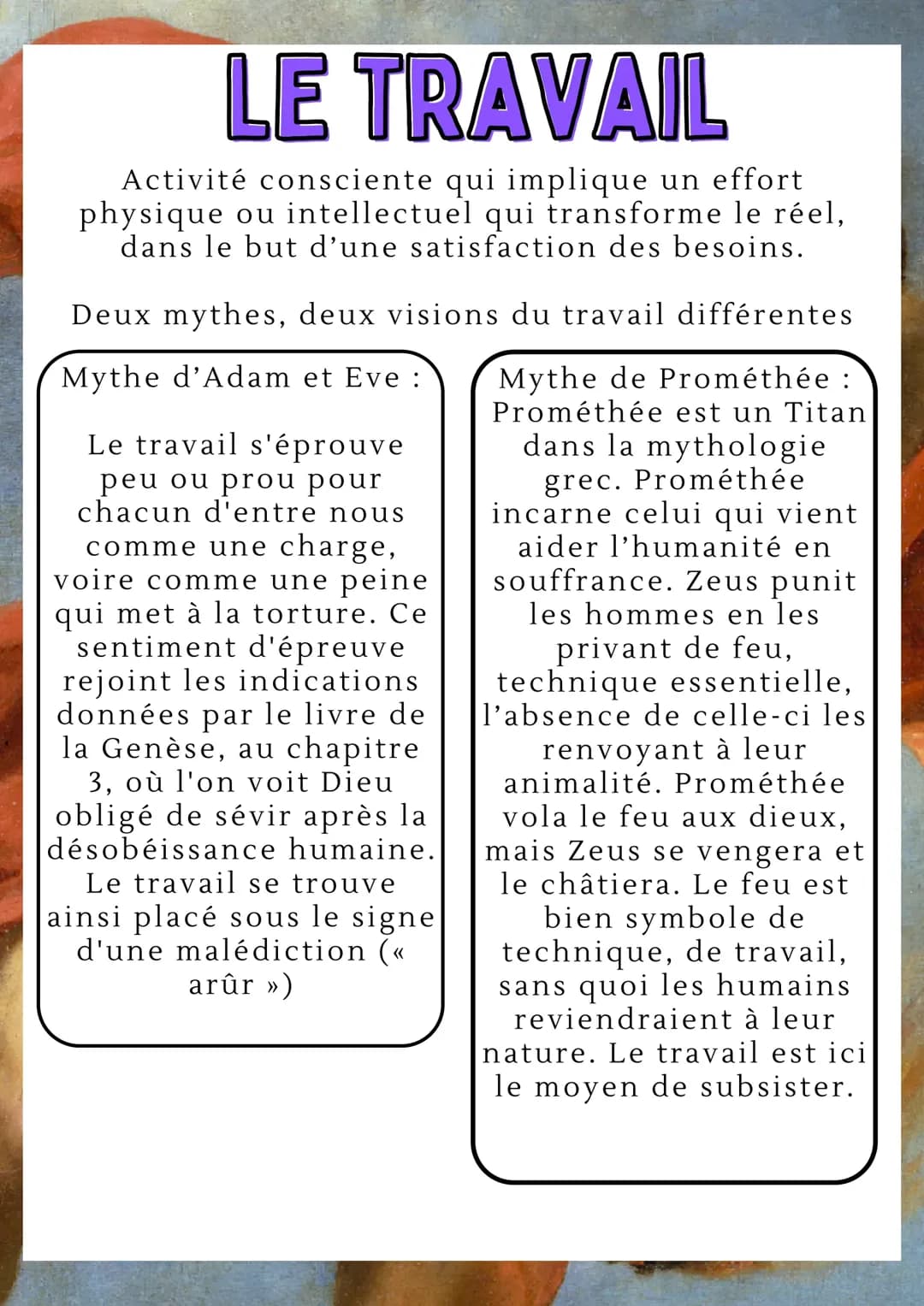 Fiche philo sur le travail