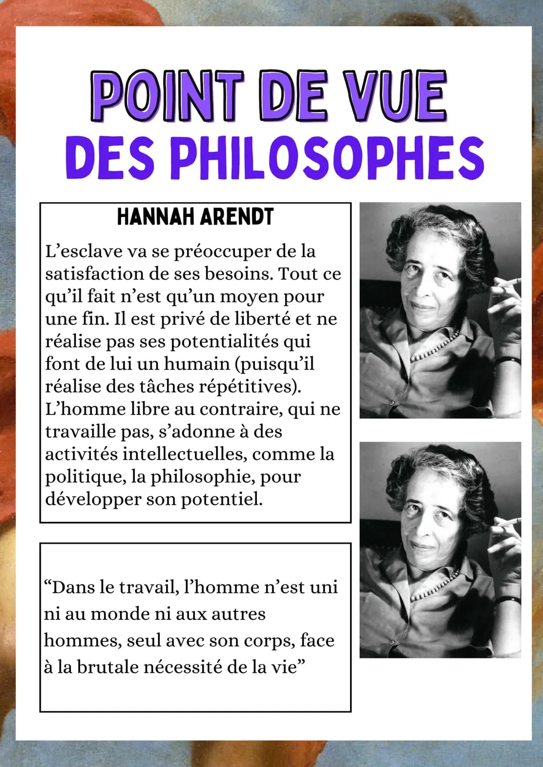 LE TRAVAIL
Activité consciente qui implique un effort
physique ou intellectuel qui transforme le réel,
dans le but d'une satisfaction des be