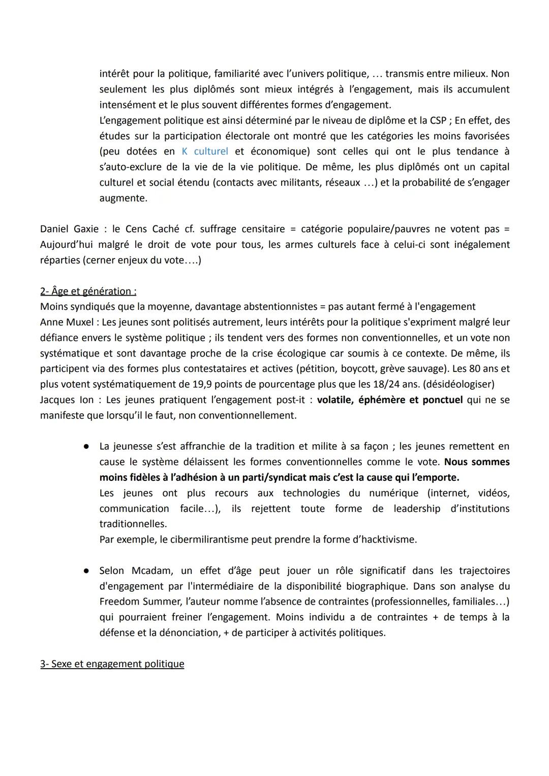 Chapitre 6 Sc po: Comment expliquer l'engagement politique dans les sociétés démocratiques
L'engagement politique recouvre l'ensemble des ac