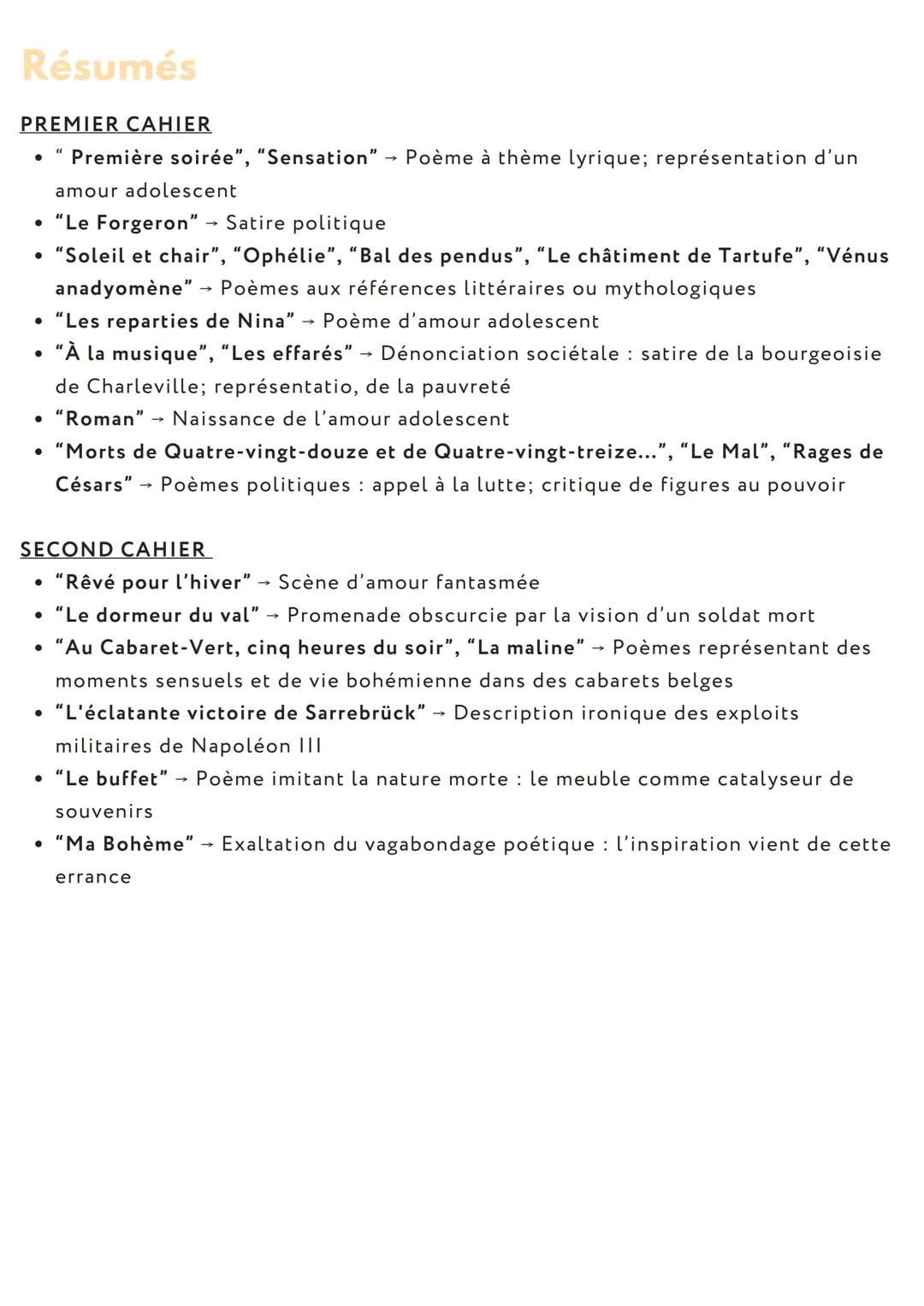 LES CAHIERS DE DOUAI
RIMBAUD
à savoir, résumés & citations
A savoir
BIOGRAPHIE
Arthur Rimbaud est né le 20 octobre 1854 à Charleville.
Il es