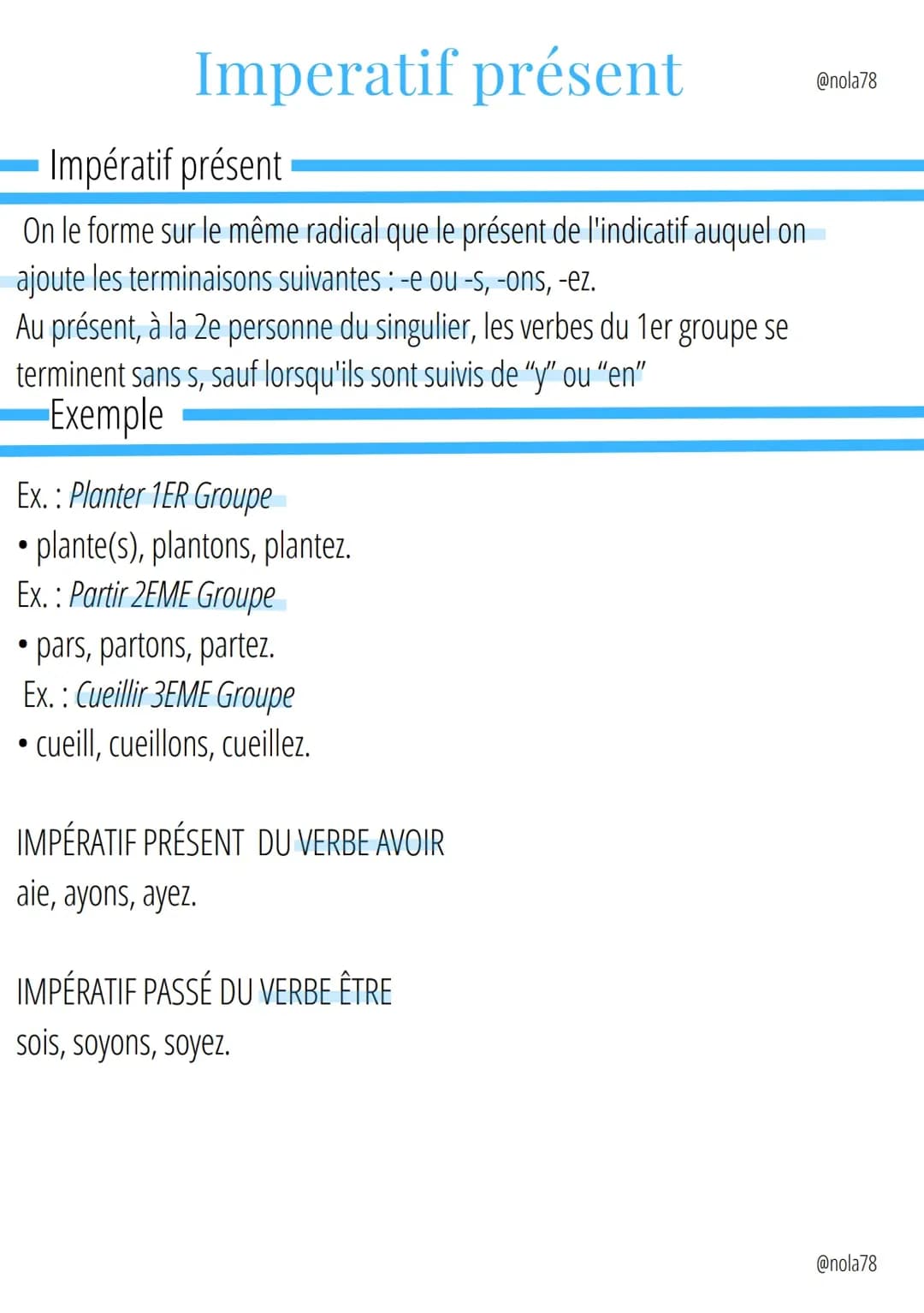 IMPÉRATIF PRÉSENT 