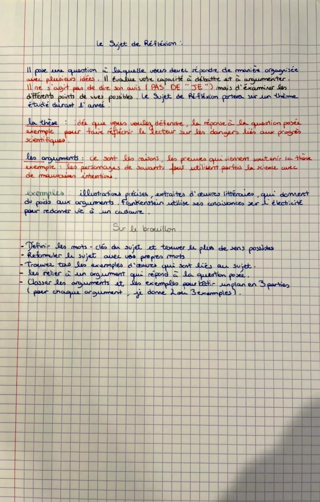 Exemple Sujet de Réflexion PDF et Corrigé pour le Brevet