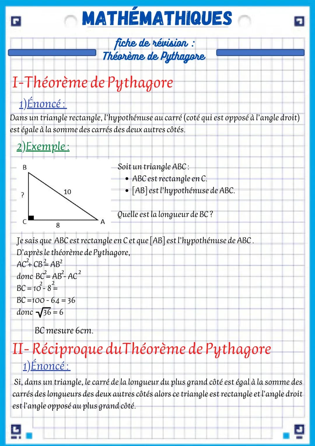 Théorème de Pythagore