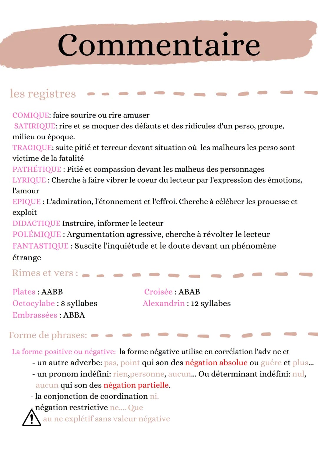 Commentaire
les registres
COMIQUE: faire sourire ou rire amuser
SATIRIQUE: rire et se moquer des défauts et des ridicules d'un perso, groupe