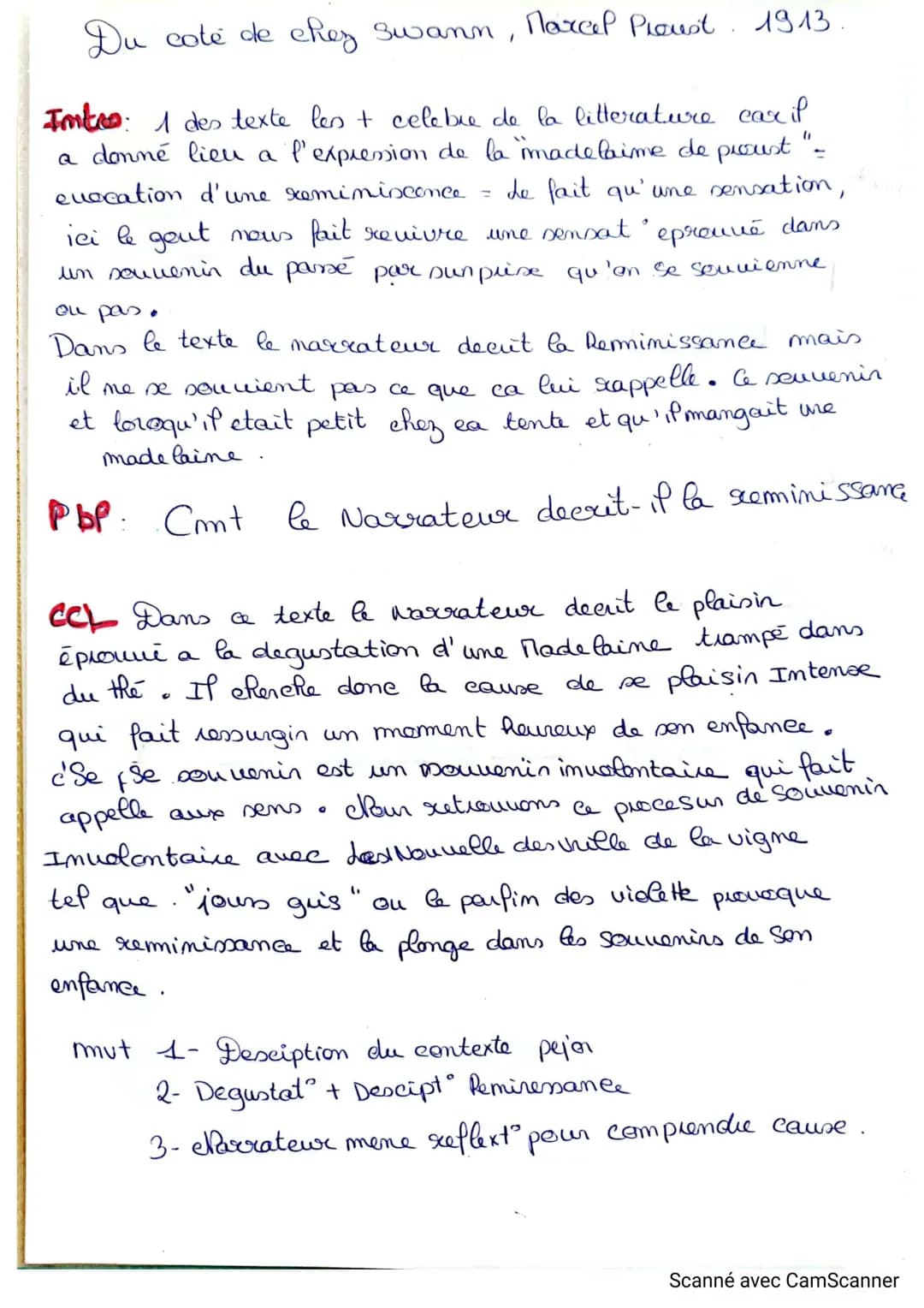 Du cote de chez Swann, Marcel Proust. 1913.
Imte: 1 des texte les + celebre de la litterature car il
a donné lieu a l'expression de la madel