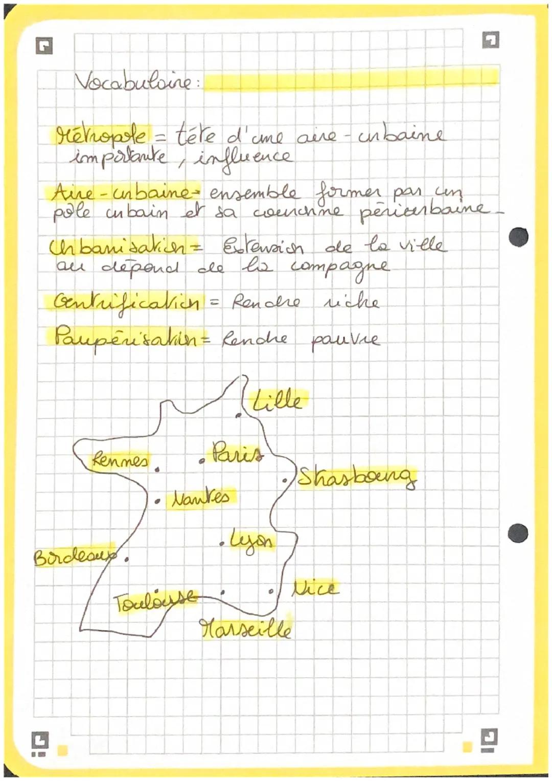 ville-
entre
□ Brevet Blons bet
les aires cubaines
- Plus de 4 /5 ou 85% des Français
habire dons une aire urbaine
La croissance cubaine est