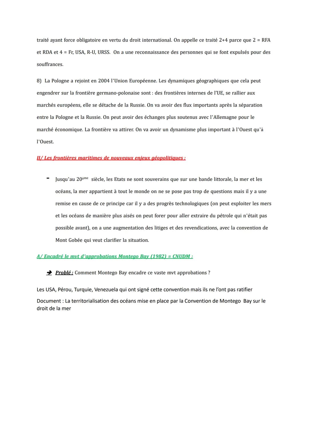 Intro:
CH 2: Les frontières en débats :
Jusqu'au 16ème siècle, la frontière est surtout une zone qui délimite une influence entre deux peupl
